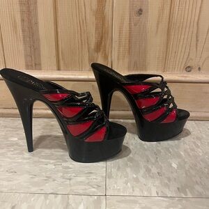 Pleaser Black and Red High Heels
